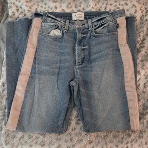 Blue and Pink Straight Leg Jeans